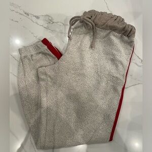 Twenty5A Heather Gray Joggers with Red Stripe